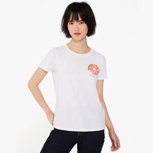 Kate Spade Coffee Shop Graphic Tee White Cotton | Size XL